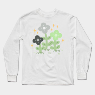 Agender Pride Flowers Long Sleeve T-Shirt