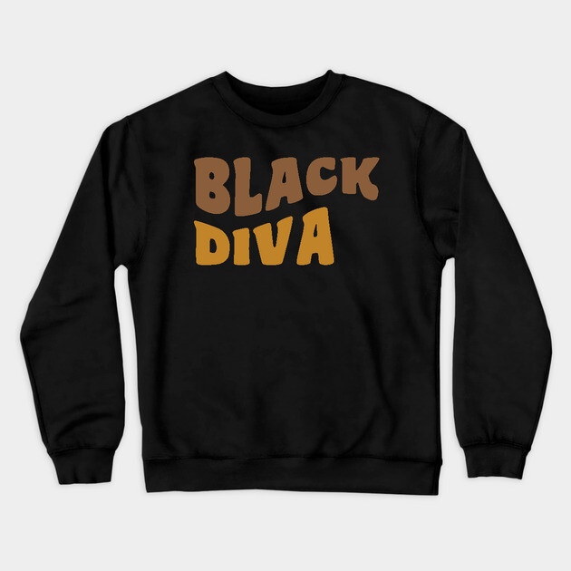 Black Diva Crewneck Sweatshirt by UrbanLifeApparel