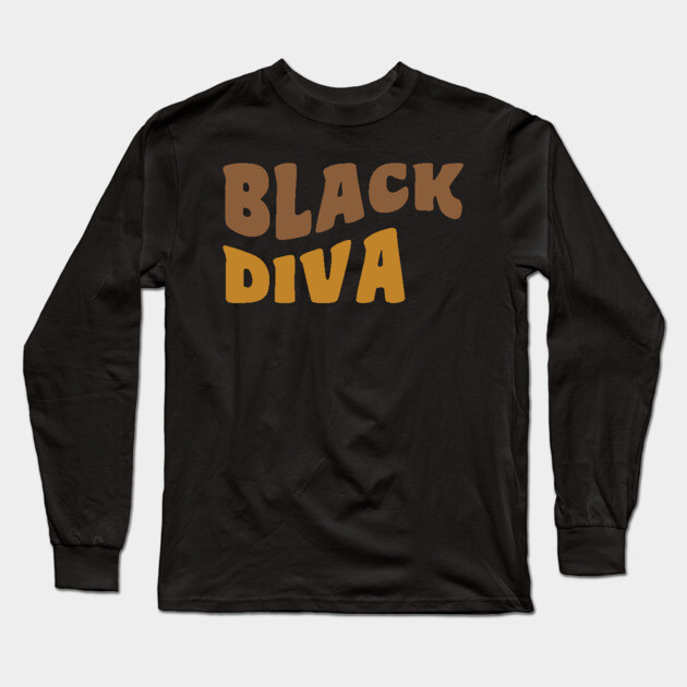 Black Diva Long Sleeve T-Shirt by UrbanLifeApparel