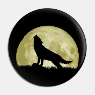 Howling Wolf And Epic Full Moon Pin