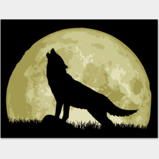 Howling Wolf And Epic Full Moon Posters and Art