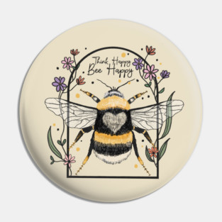 Think Happy, Bee Happy Pin