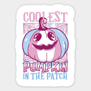 Coolest Pumpkin In The Patch Trans Flag Jack O’ Lantern Funny Sticker