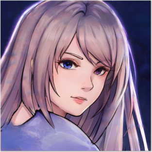 Purple Hair Anime Girl Posters and Art