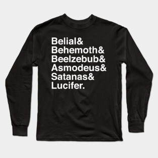 HELLvetica - Occult Goth - Devil Names Long Sleeve T-Shirt