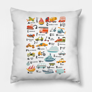 Traffic Alphabet Pillow
