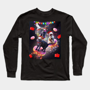 Space Donut Cat, Christmas Cats, Funny Long Sleeve T-Shirt