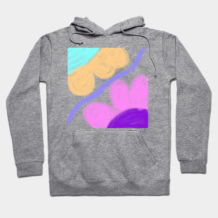 Pink purple blue watercolor floral art Hoodie