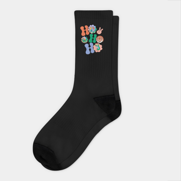 Hippie Ho Ho Ho Christmas Peace Socks by The WYLD Tribe