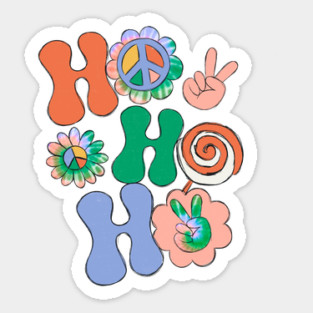 Hippie Ho Ho Ho Christmas Peace Magnet