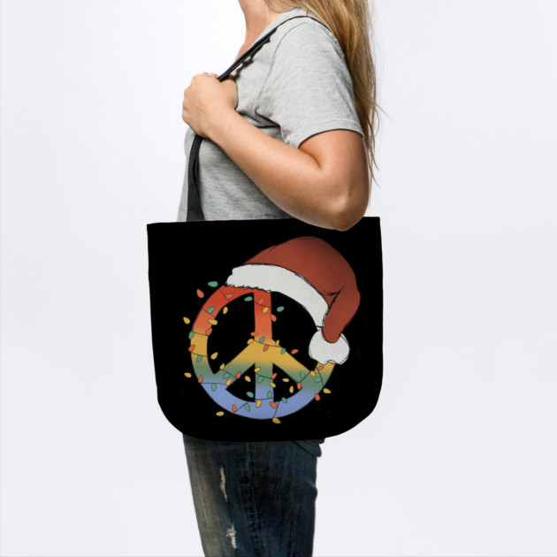 Peace Symbol Christmas Light Santa Hat by The WYLD Tribe