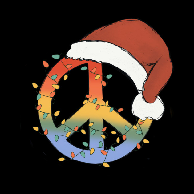 Peace Symbol Christmas Light Santa Hat by The WYLD Tribe