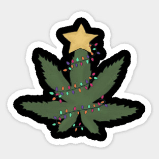 Weed Leaf Christmas Lights Magnet