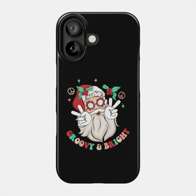 Groovy & Bright Hippie Santa Claus Phone Case by The WYLD Tribe