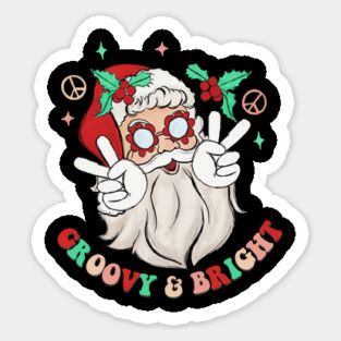 Groovy & Bright Hippie Santa Claus Magnet