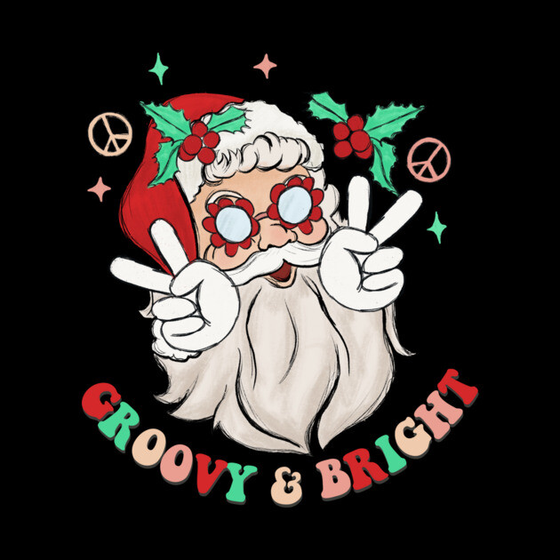 Groovy & Bright Hippie Santa Claus by The WYLD Tribe