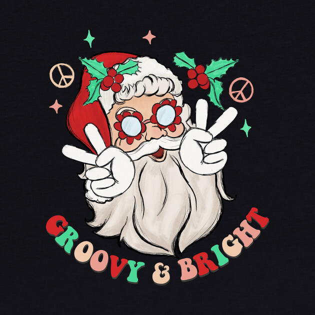 Groovy & Bright Hippie Santa Claus by The WYLD Tribe