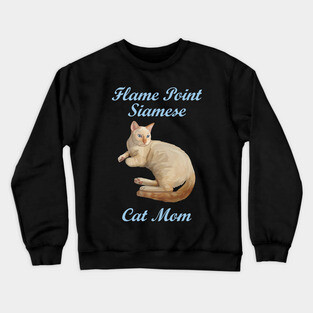 Flame Point Siamese Cat Mom Crewneck Sweatshirt