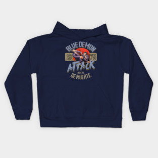 Blue Demon Attack Kids Hoodie