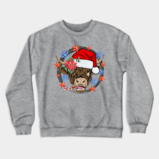 Highland Cow Christmas Crewneck Sweatshirt
