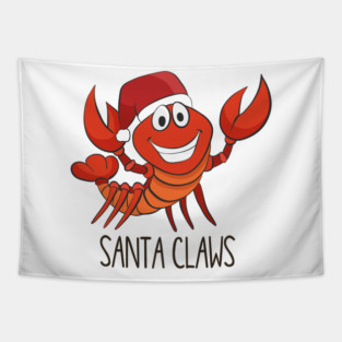 Santa Claws, Cute Funny Lobster Christmas Tapestry