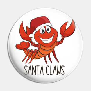 Santa Claws, Cute Funny Lobster Christmas Pin