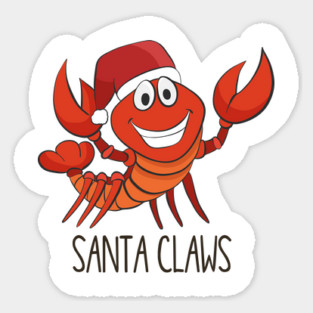 Santa Claws, Cute Funny Lobster Christmas Sticker