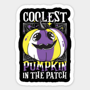 Gender Fluidity Coolest Pumpkin In The Patch Non-Binary Flag Jack O’ Lantern Sticker