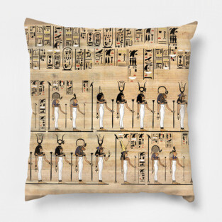 Ancient Egypt Pharaoh Papyrus Hieroglyphs Egyptian Civilization Pillow
