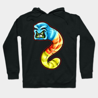 Trick Or Treat Colorful Scary Gummy Worm Tapeworm Halloween Hoodie