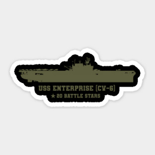USS Enterprise (CV-6) - US Naval Vessel Sticker