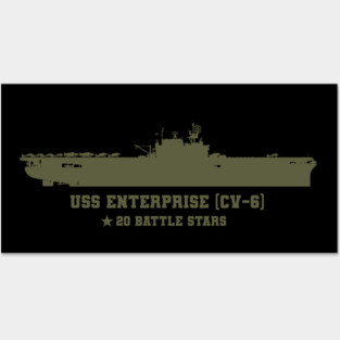 USS Enterprise (CV-6) - US Naval Vessel Posters and Art