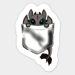 Cute Toothless Pocket Sticker