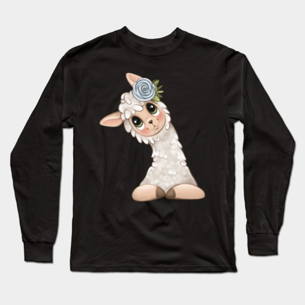 cute floral llama Long Sleeve T-Shirt by Prinyos