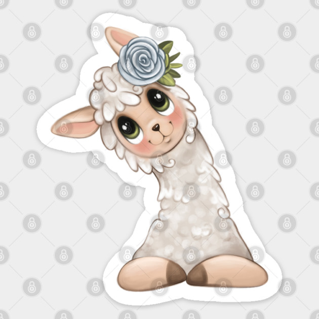 cute floral llama Sticker by Prinyos