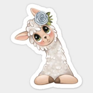 cute floral llama Magnet