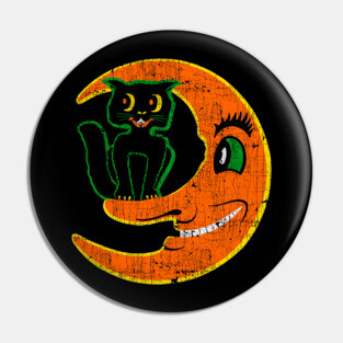 Vintage Halloween Moon Pin