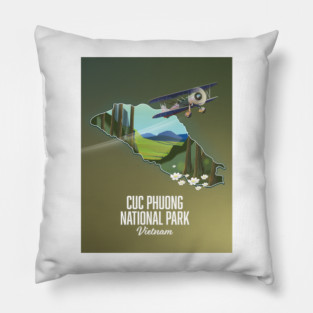 Cuc Phuong National Park Vietnam map Pillow