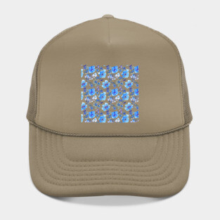 Blue Floral Pattern Hat