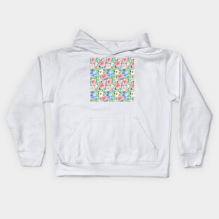Watercolor painted floral print Kids Hoodie