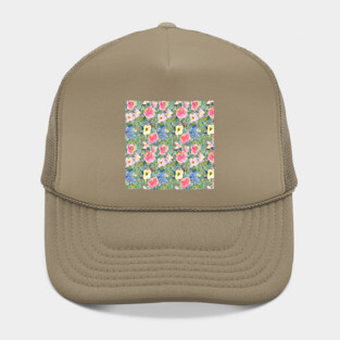 Watercolor painted floral print Hat