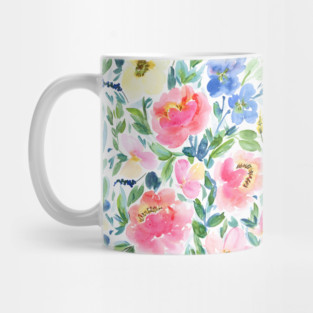 Watercolor painted floral print Mug