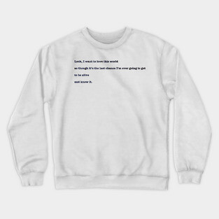 Mary Oliver - October - Quote Crewneck Sweatshirt
