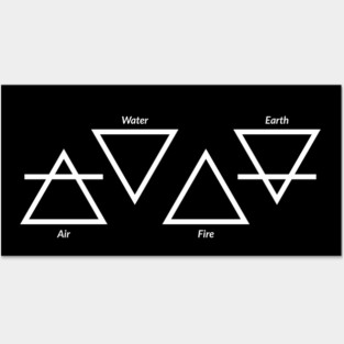 Air Fire Water Earth Four Elements Greek Triangle Symbols Posters and Art