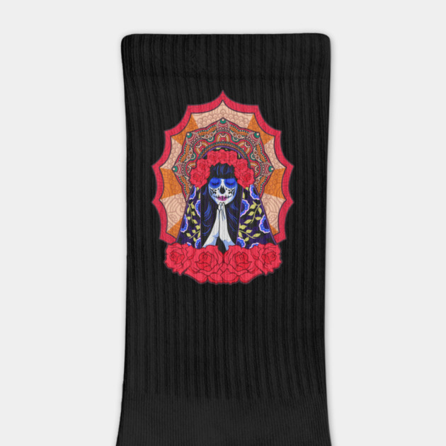 Day of the Dead Woman Praying Devotional Sugar Skull by creative