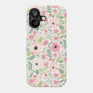 Anemone Floral Pattern Phone Case