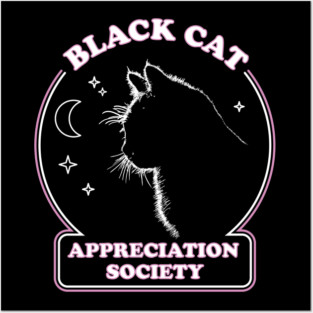 Black Cat Appreciation Society - Retro Witch Halloween Costume Posters and Art