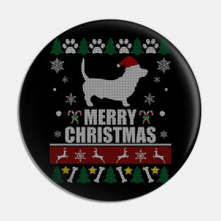 Christmas Basset Hound Pin