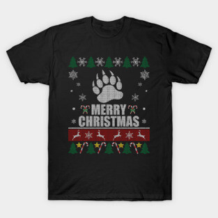 Gay Bear Paw Merry Christmas T-Shirt