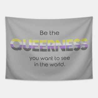 Queerness! - Non-binary Flag Tapestry